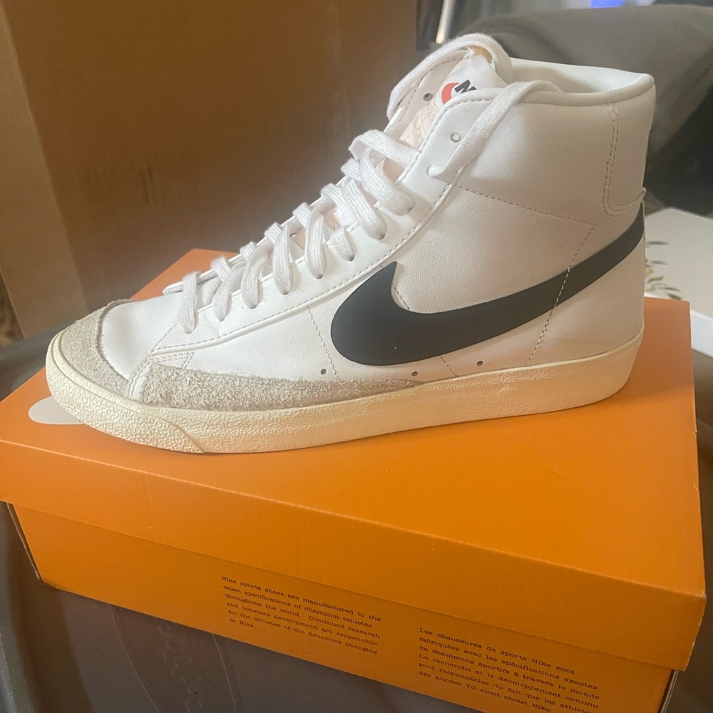Nike Blazer Mid 77 White and Black High-Top Sneakers